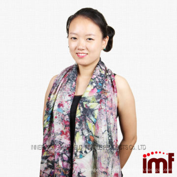 New Listing Stellar Map Patterned High Quality Cotton Bamboo Fiber Scarf Wool Blended Wrap Muffler Twill Style